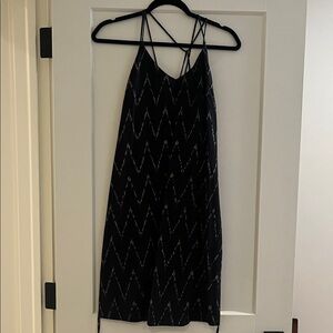Black Ikat Zigzag Pattern Dress